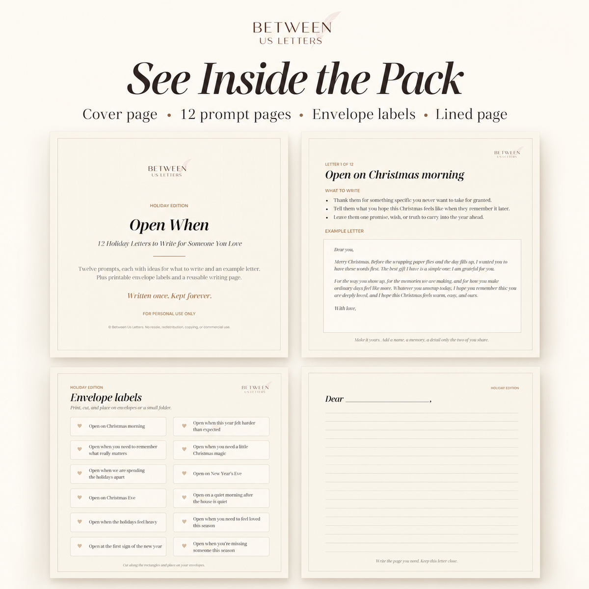 Holiday Open When Letters — Digital Edition